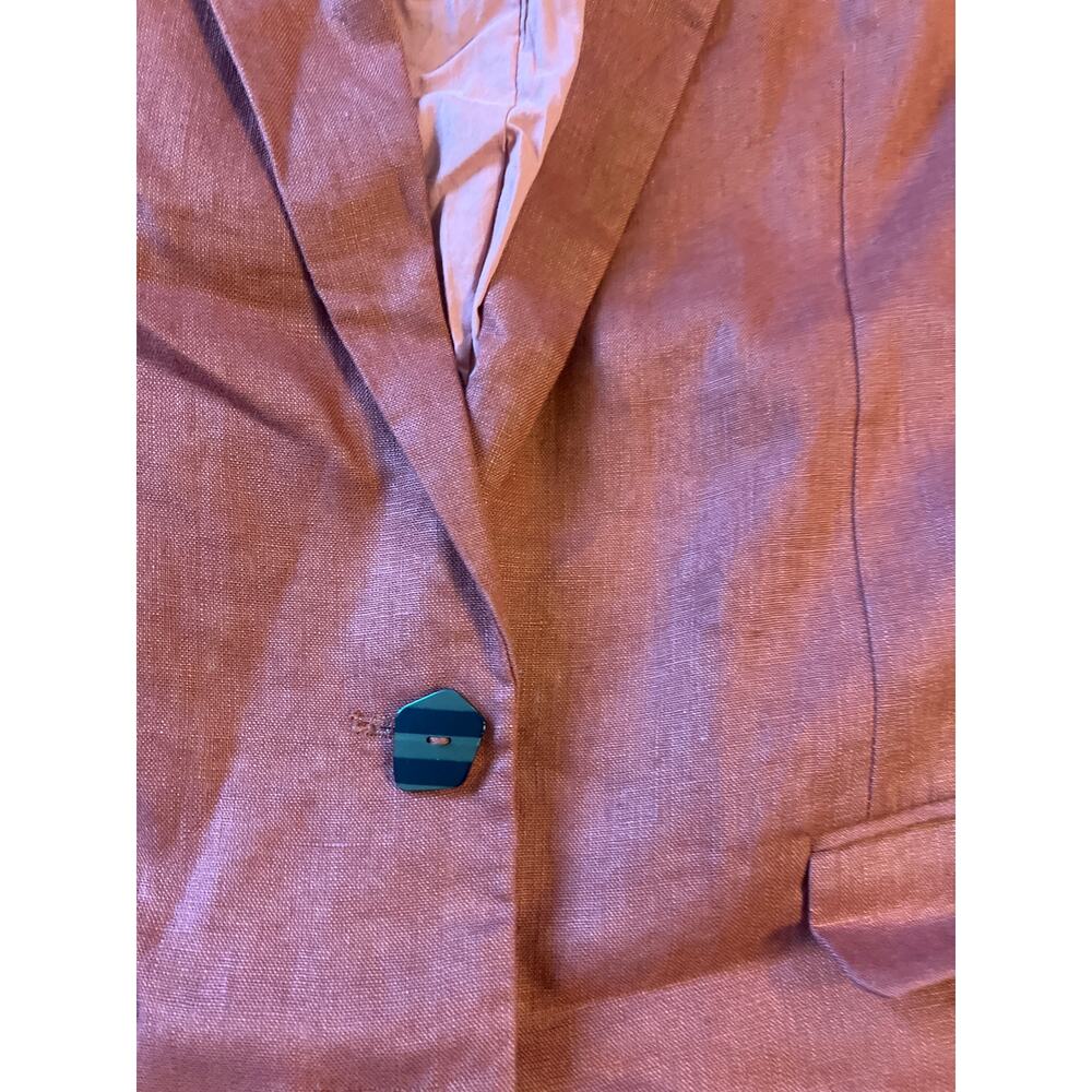 Farm Rio Burnt Orange Linen Blazer Large NWOT - Picture 8 of 12